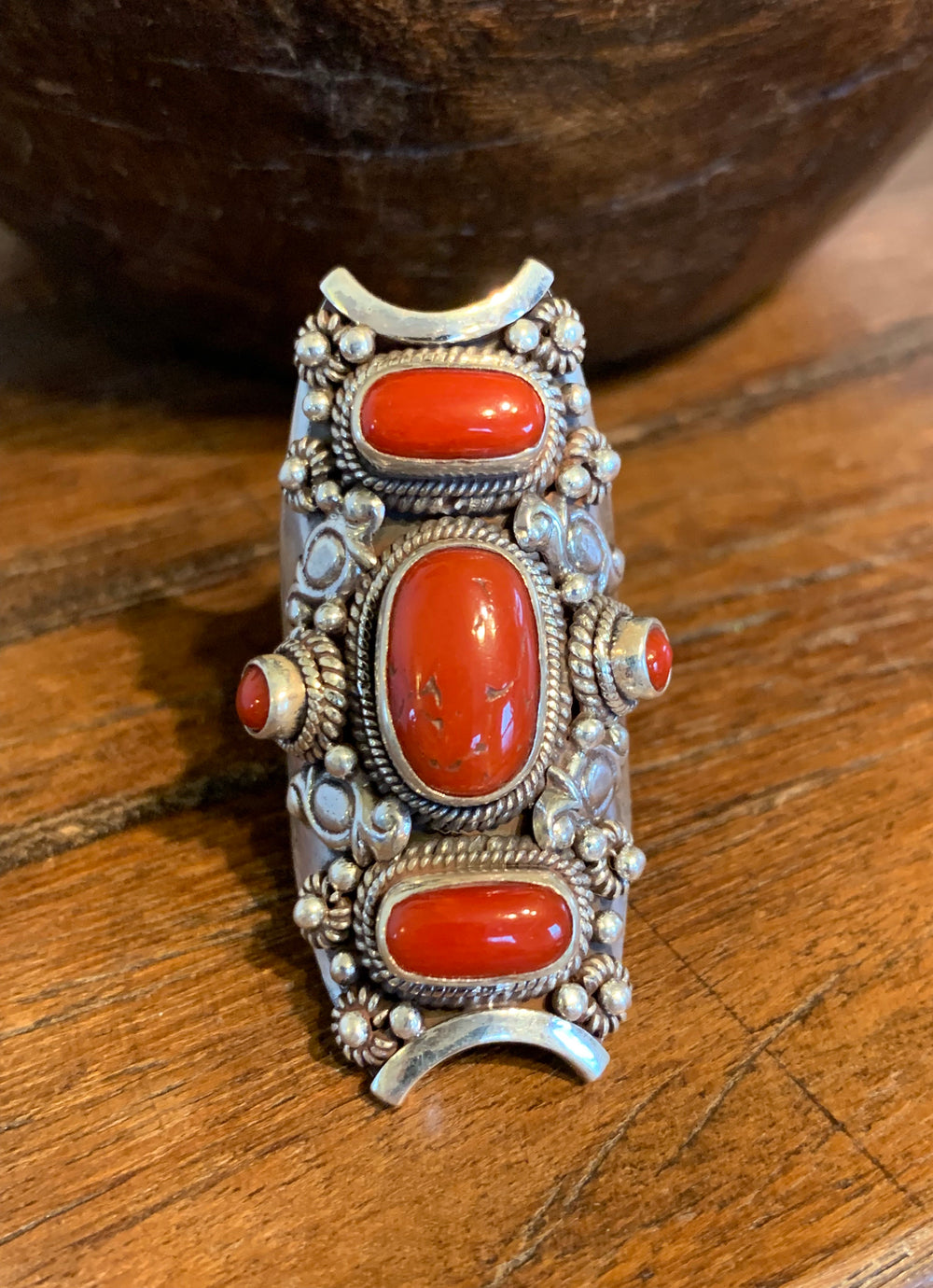 Coral Saddle Ring - Floating Lotus