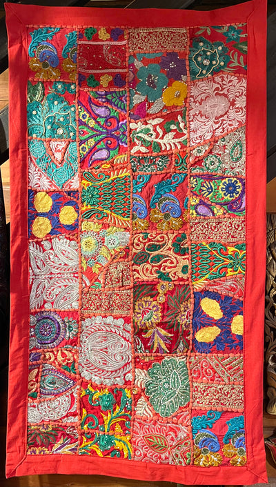 Red Patchwork Tapestry