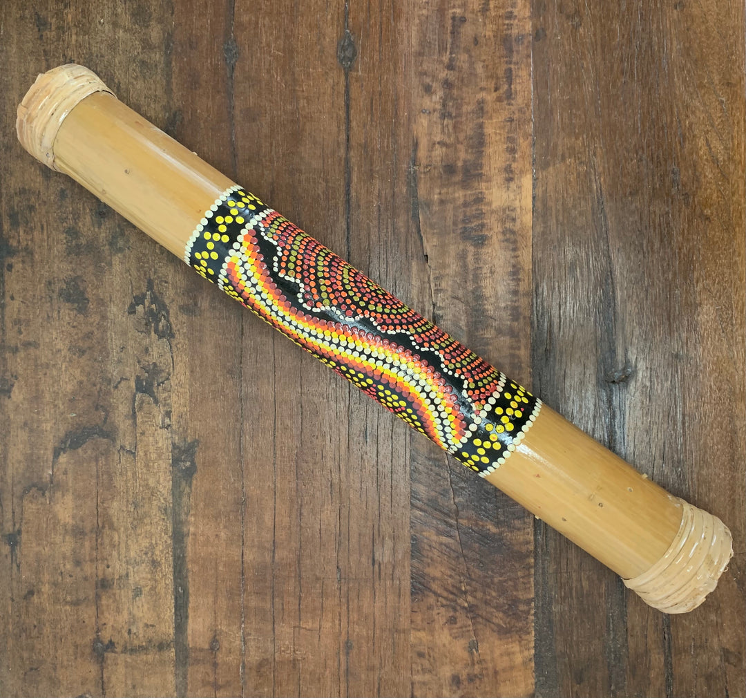Australian Treasures - Rainstick 100 cm - with painting - including Australian Treasures - Rainstick 100 cm - with painting - including