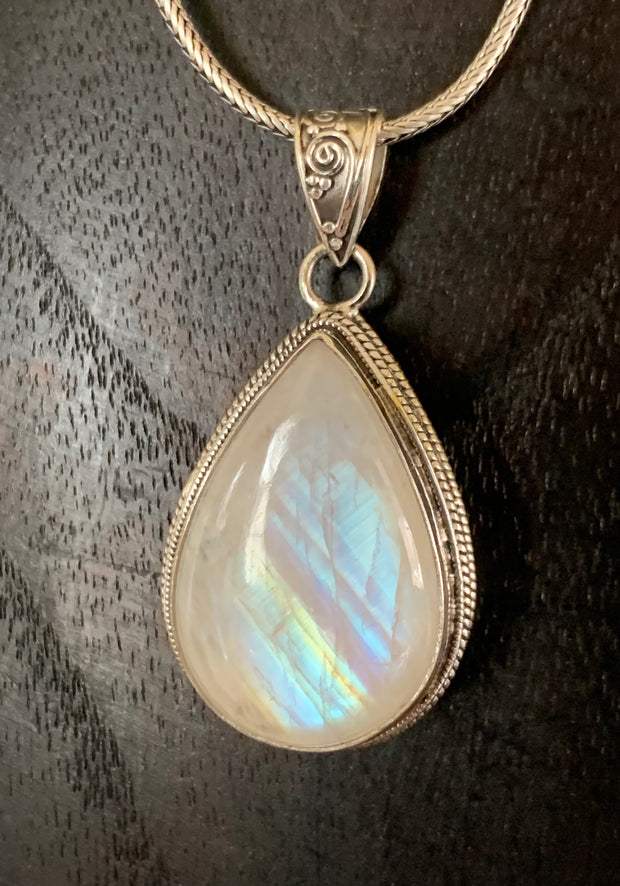 Luminous Moonstone Box Pendant