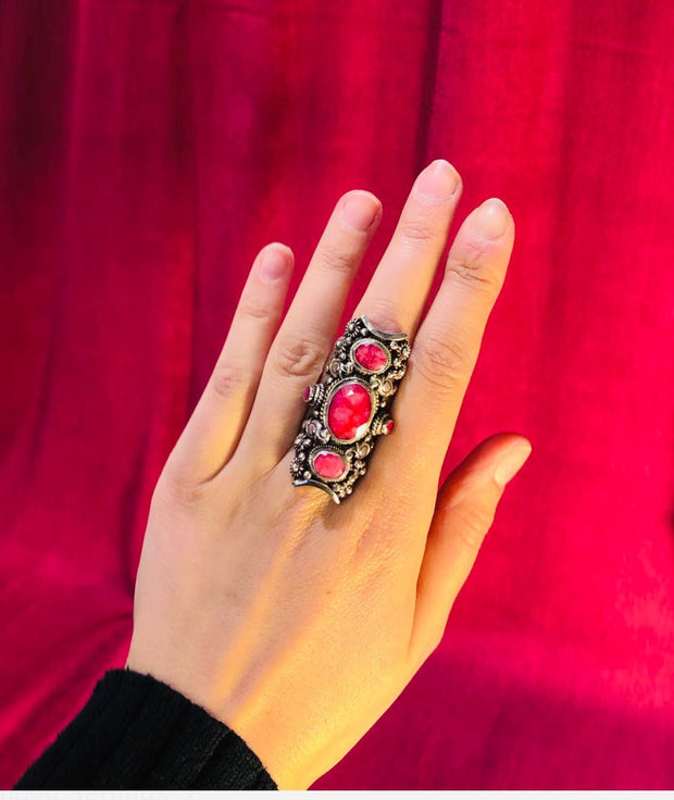 Earth Ruby Saddle Ring