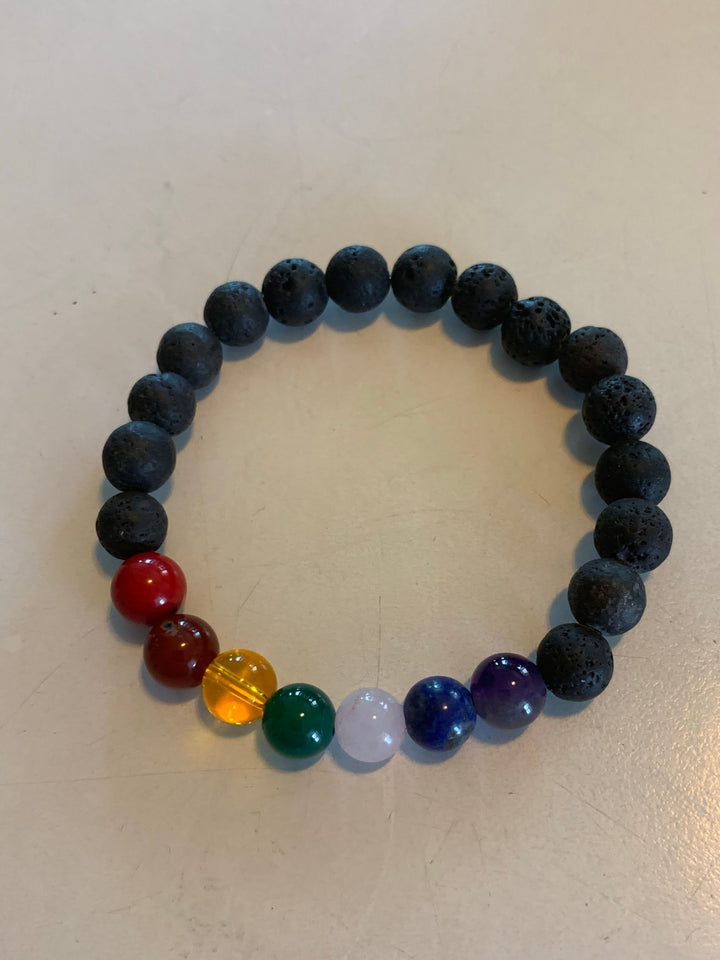 Black Lava Chakra Bracelet