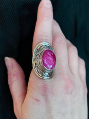 Shield of Compassion Ruby Ring