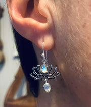 Moonstone Lotus Earrings