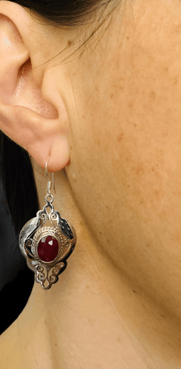 Vermillion Ruby Earrings