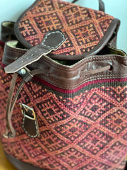 Poppy Red Moroccan Kilim Backpack