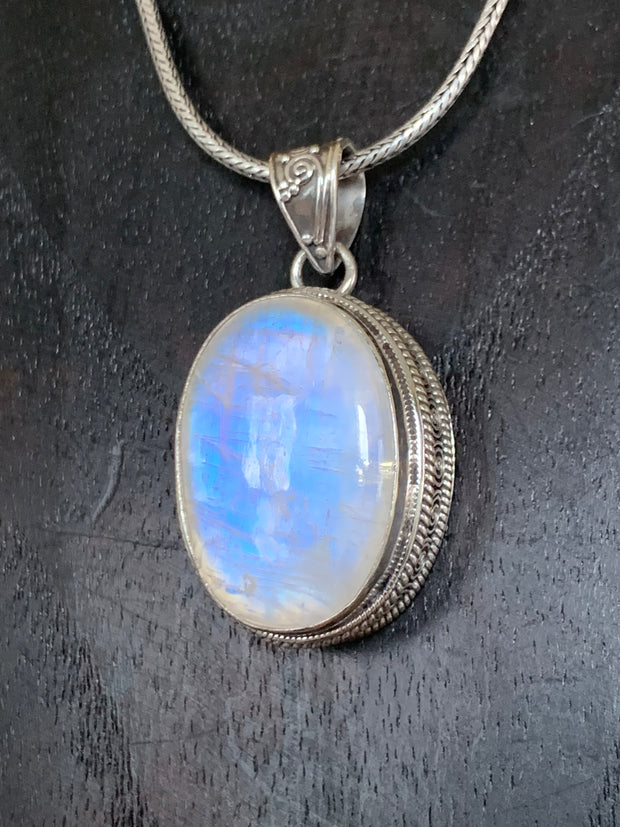 Luminous Moonstone Box Pendant