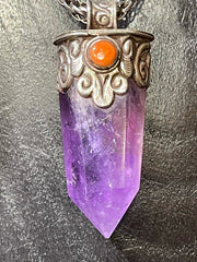 Amethyst and Mountain Coral Pendant