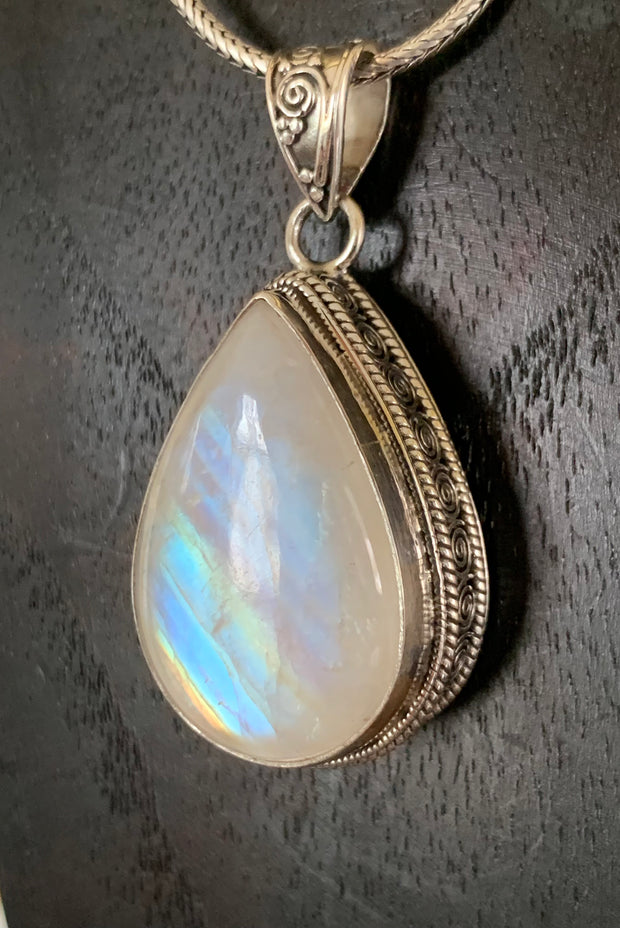 Luminous Moonstone Box Pendant