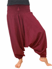 Cotton Drop Crotch Harem Pants - Floating Lotus