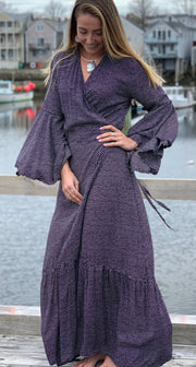 Lanai Long Wrap Dress - Floating Lotus