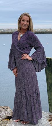 Lanai Long Wrap Dress - Floating Lotus