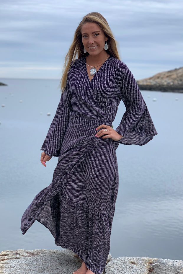Lanai Long Wrap Dress - Floating Lotus