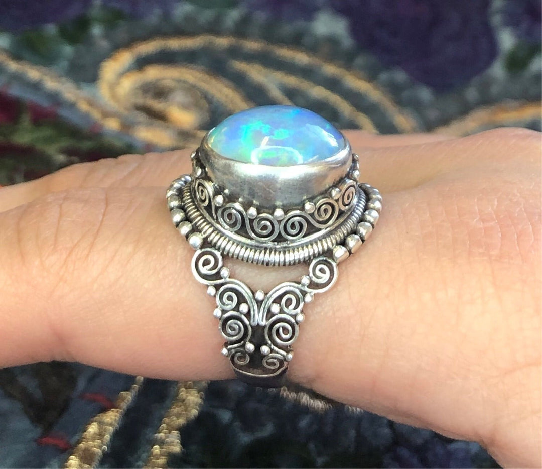 Opal Ring - Floating Lotus