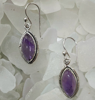 Refined Marquis Amethyst Earrings - Floating Lotus